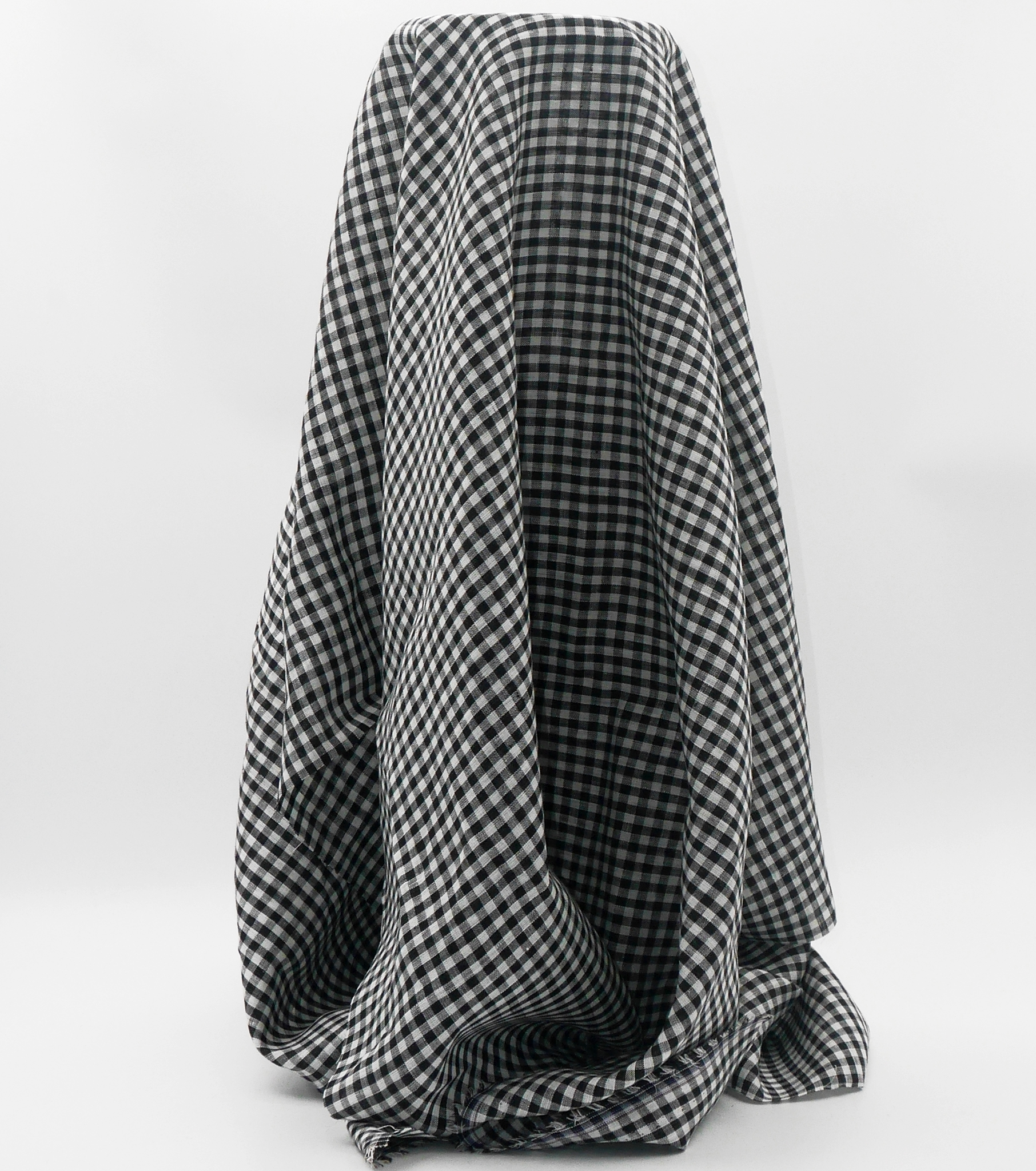 100% Linen $28.00p/m - Gingham Black and White
