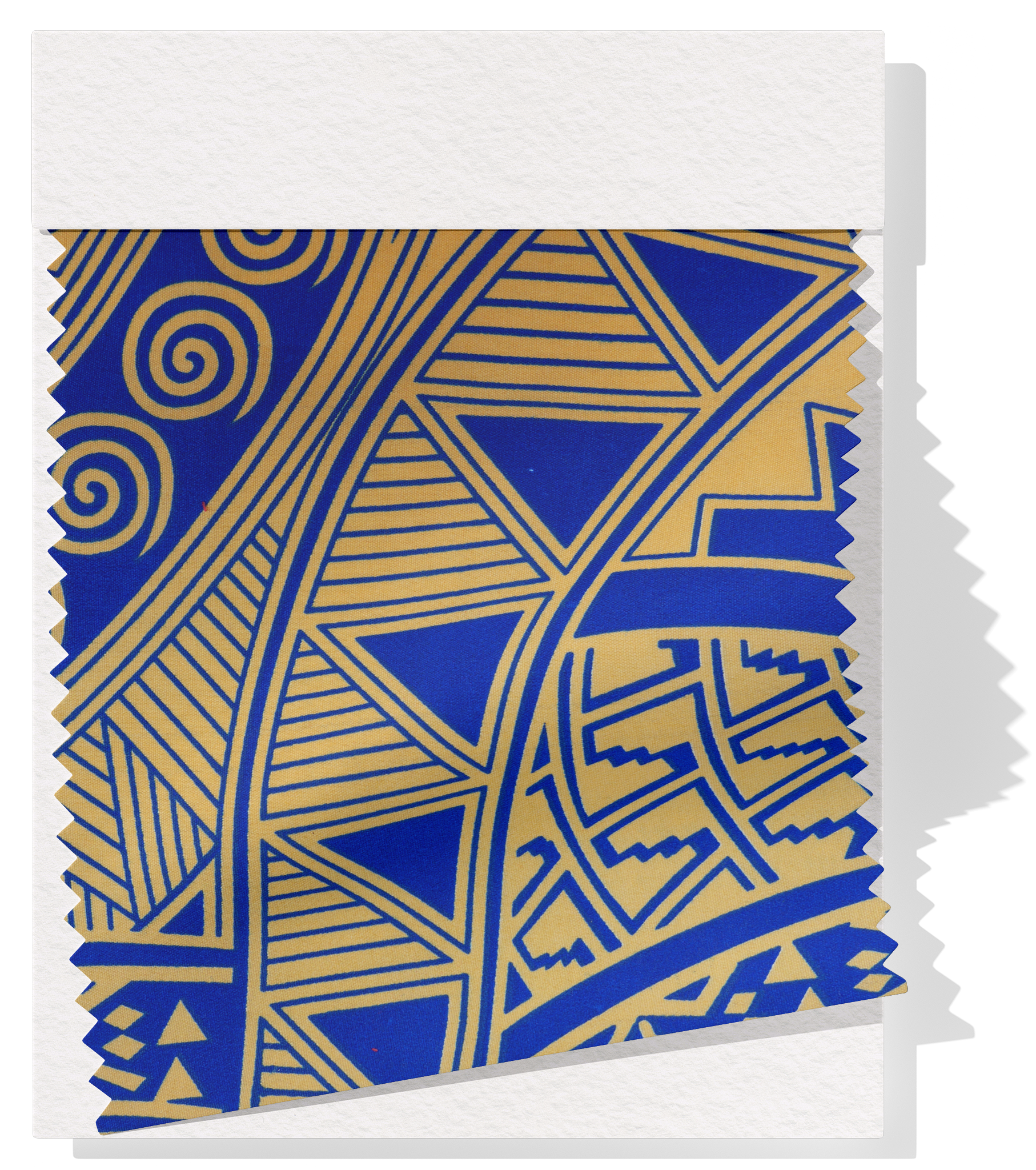 Polyester / Cotton Pacific Print $3.00p/m - Royal & Yellow