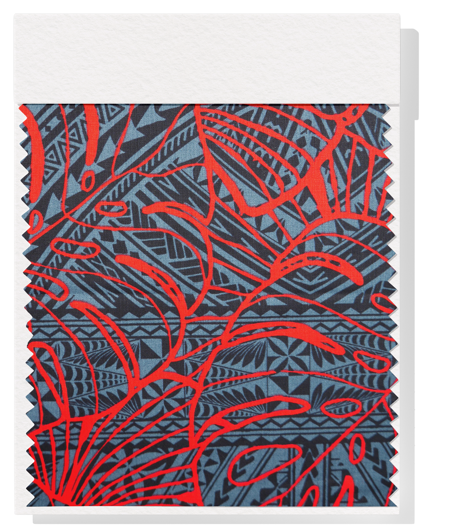Cotton Dobby Pacific Print $9.00p/m - Design # 7  Red & Grey