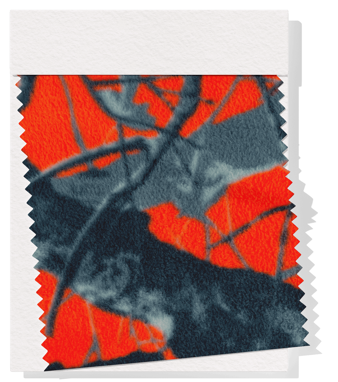 Polar Fleece $14.00p/m - Camouflage Orange & Grey - The Fabric Shop