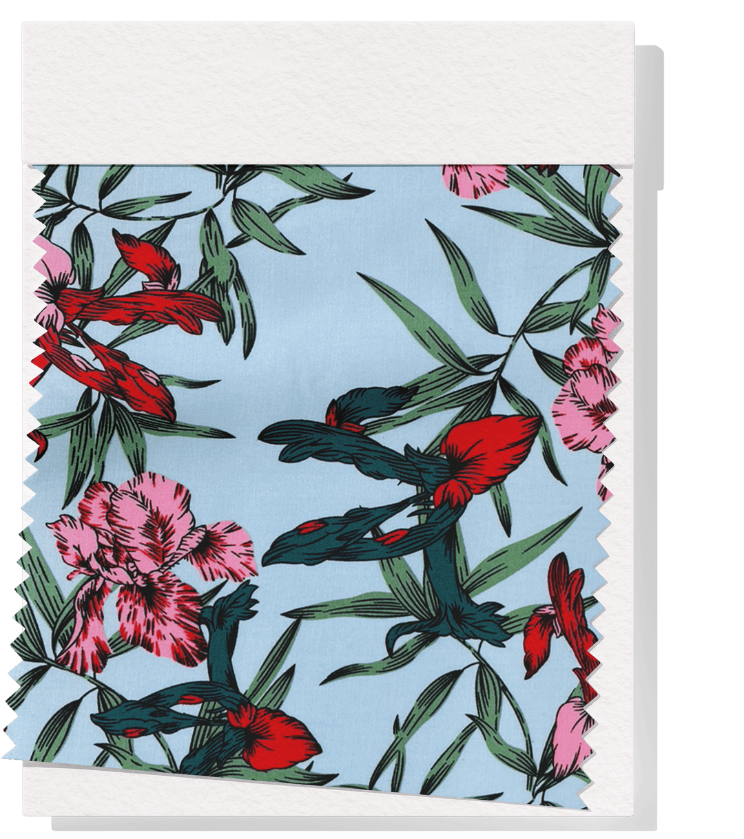 Printed Cotton Sateen $12.00p/m - Mimona Blue Design 22 - The Fabric Shop