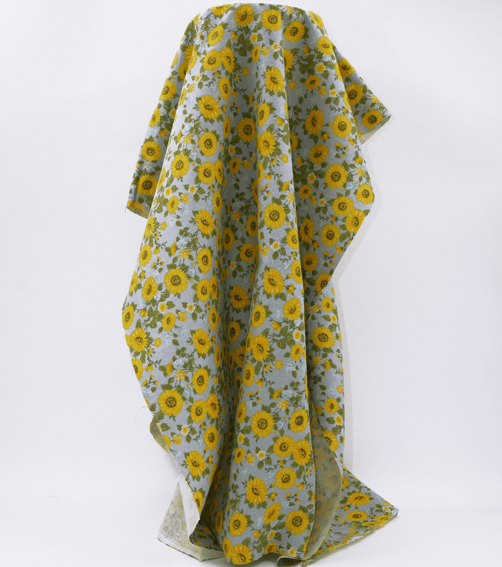 Printed Linen / Cotton $28.00p/m - Sunflowers - The Fabric Shop