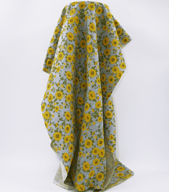 Printed Linen / Cotton $28.00p/m - Sunflowers - The Fabric Shop