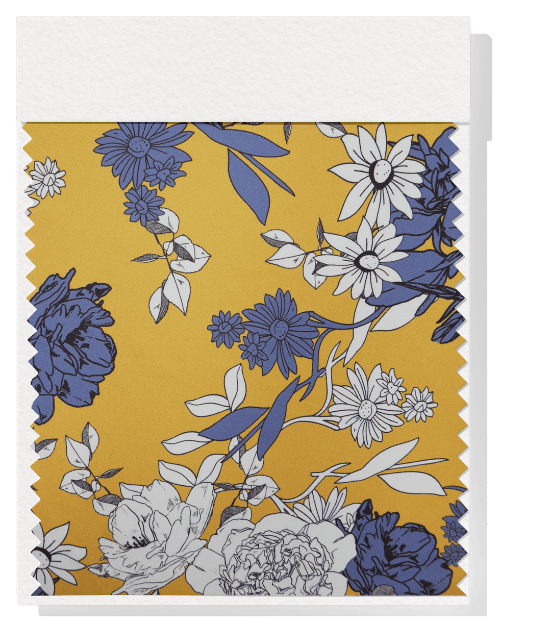 Printed Polyester $5.00p/m Golden Mustard Floral - The Fabric Shop