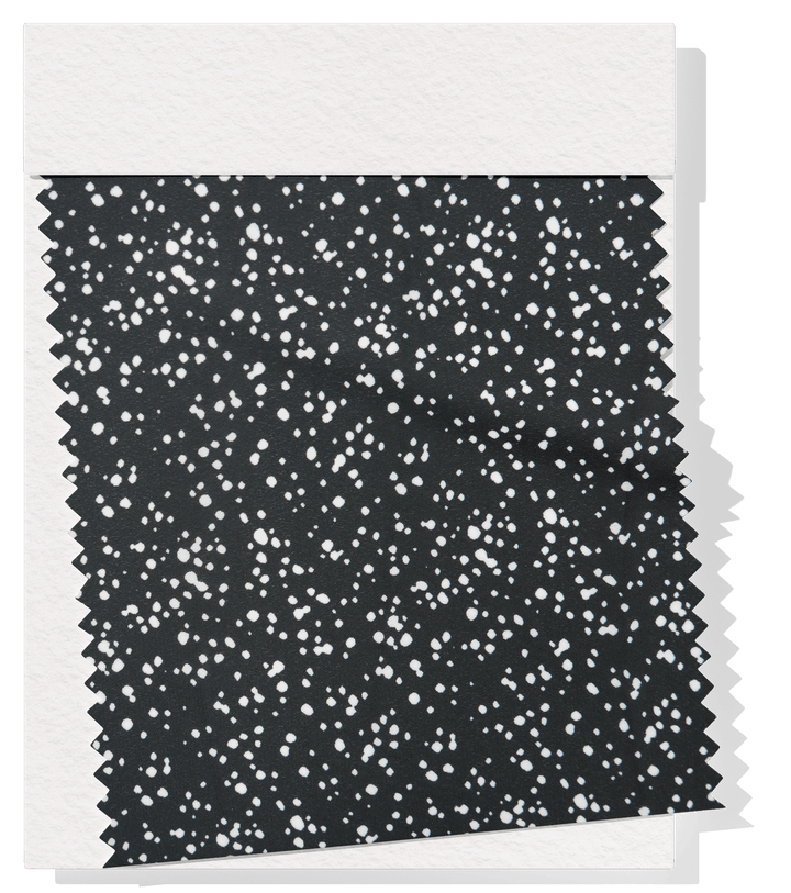 Printed Polyester Chiffon $5.00p/m - Black w/ white spots - The Fabric Shop