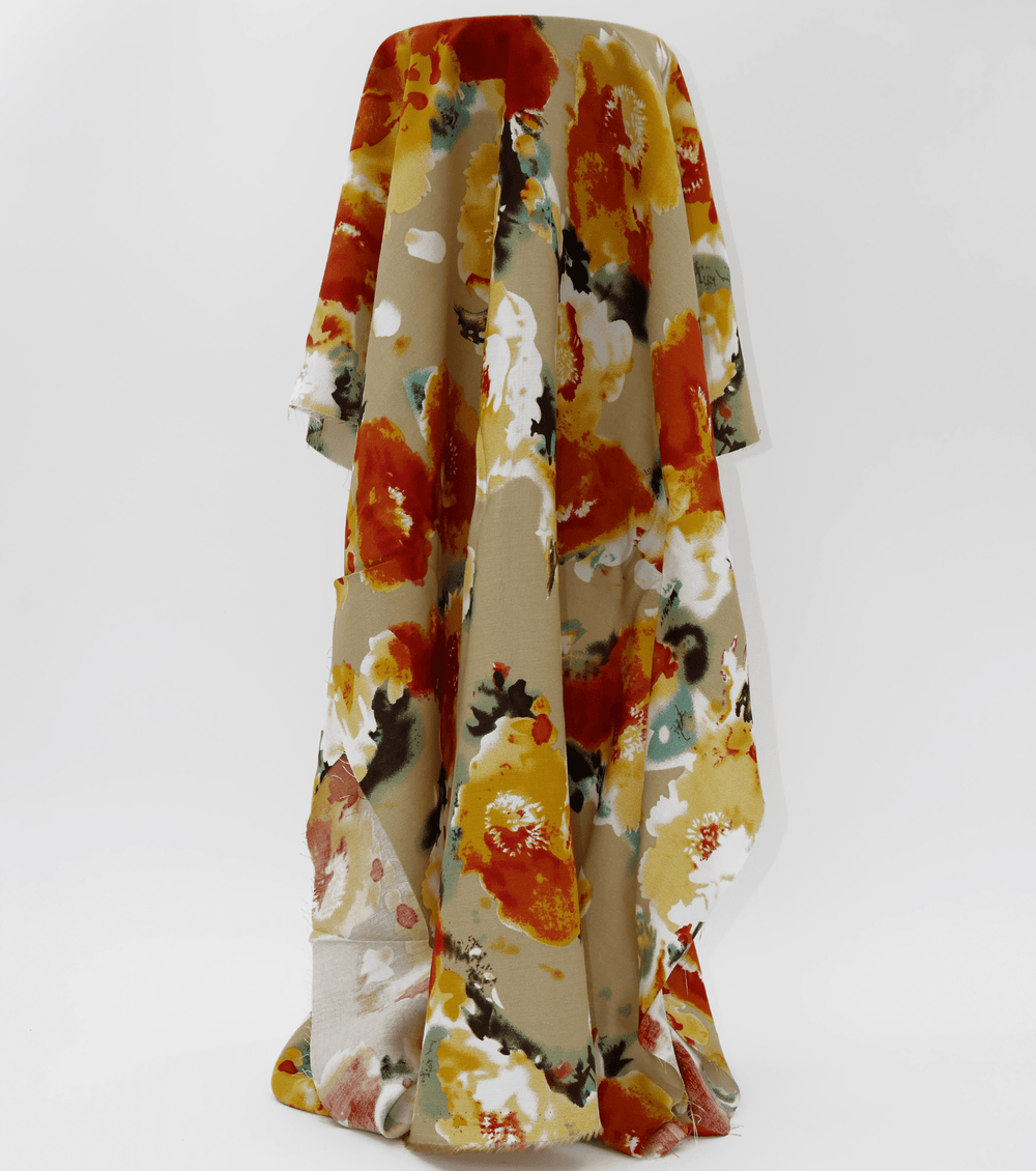 Printed Rayon $12.00p/m - Georgia (Beige) - The Fabric Shop