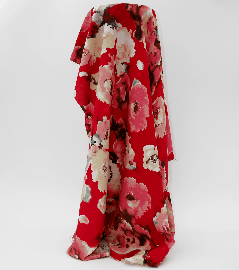 Printed Rayon $12.00p/m - Georgia (Red) - The Fabric Shop
