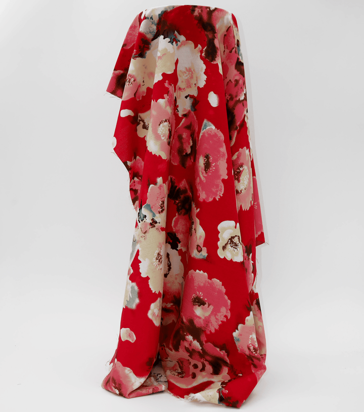 Printed Rayon $12.00p/m - Georgia (Red) - The Fabric Shop