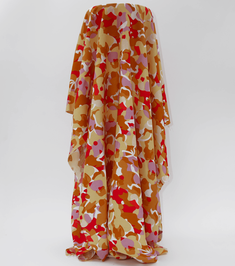 Printed Rayon $12.00p/m - Lennox (Orange) - The Fabric Shop