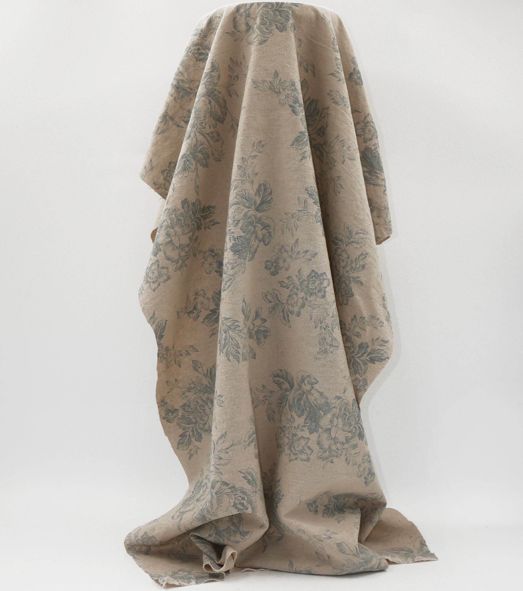 Printed Linen / Cotton $28.00p/m - Classic Rose Natural