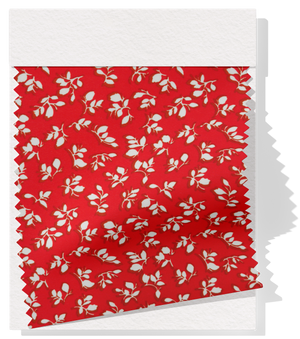 Printed Polyester Chiffon $10.00p/m - Red w/ white flowers