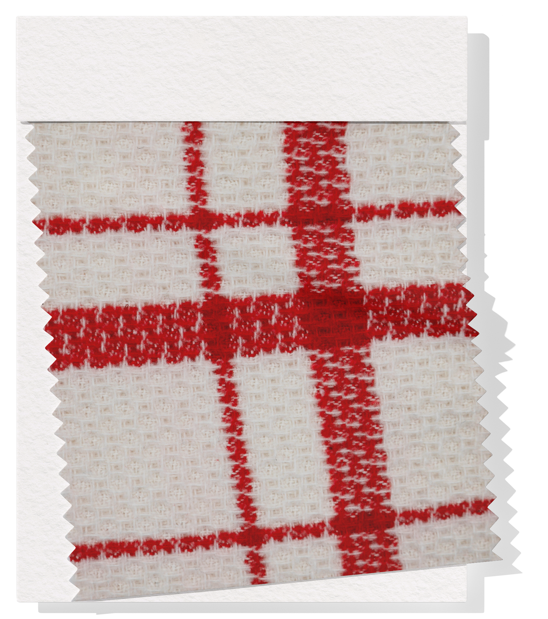 Checked Wool $18.00p/m - White & Red (WC1)