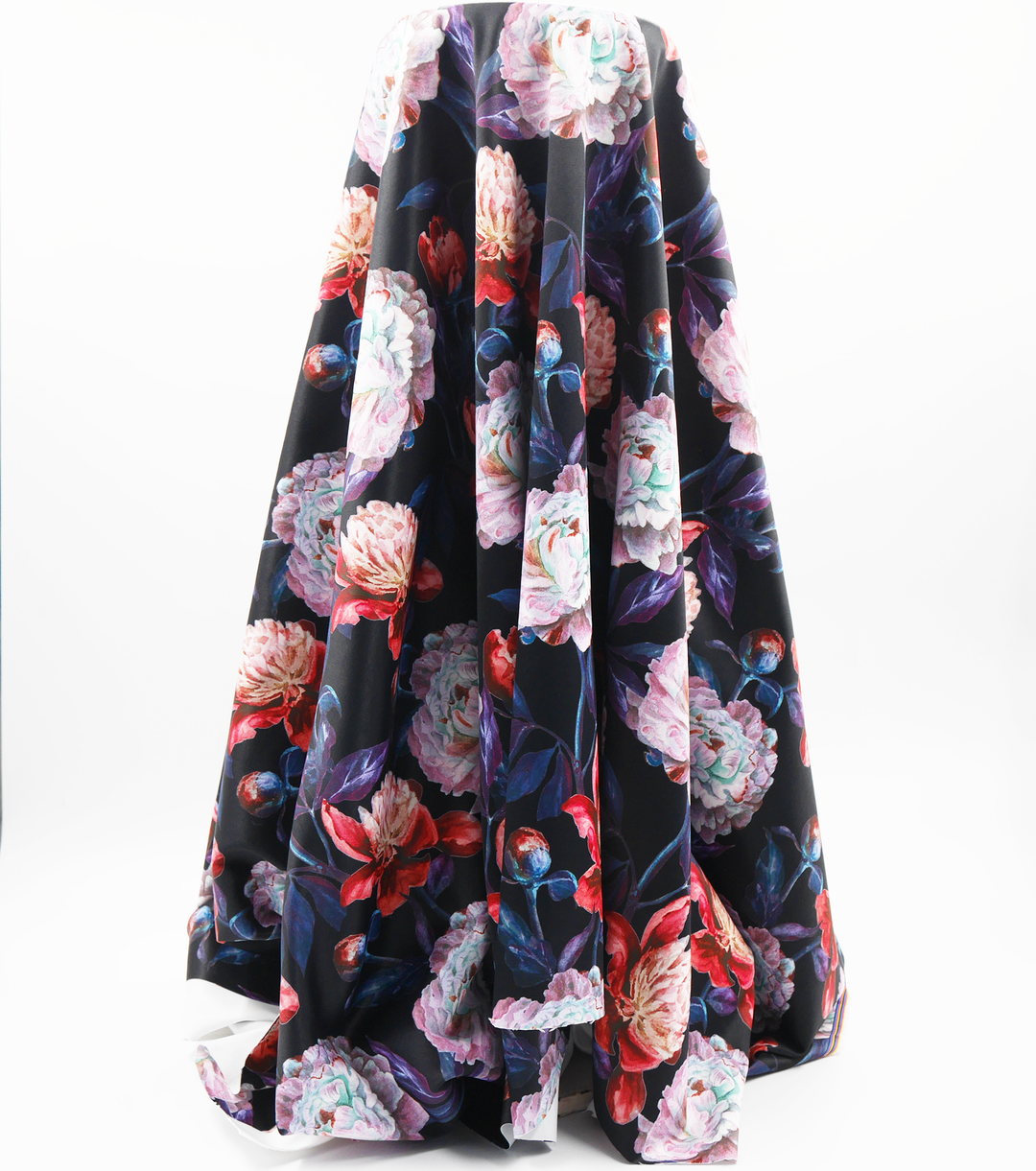Printed Cotton Sateen $12.00p/m - Lily Black  Design #14