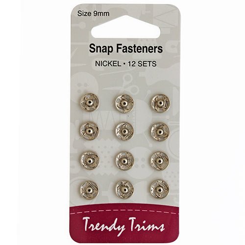 Snap Fasteners 9mm Nickel - The Fabric Shop