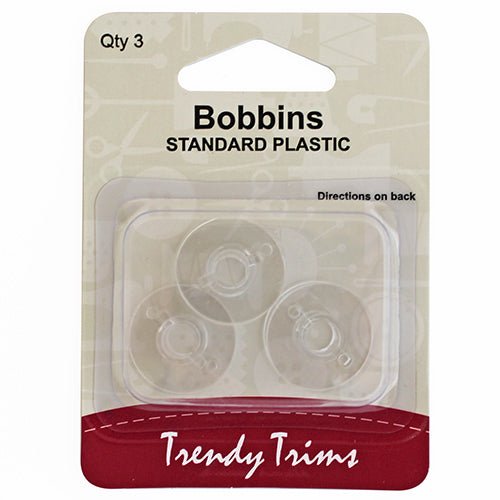 Standard Plastic Bobbins - Qty 3 - The Fabric Shop