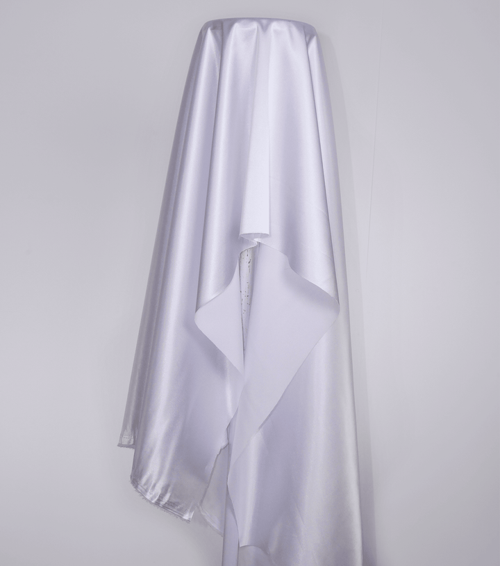 Stretch Satin $12.00p/m - White - The Fabric Shop