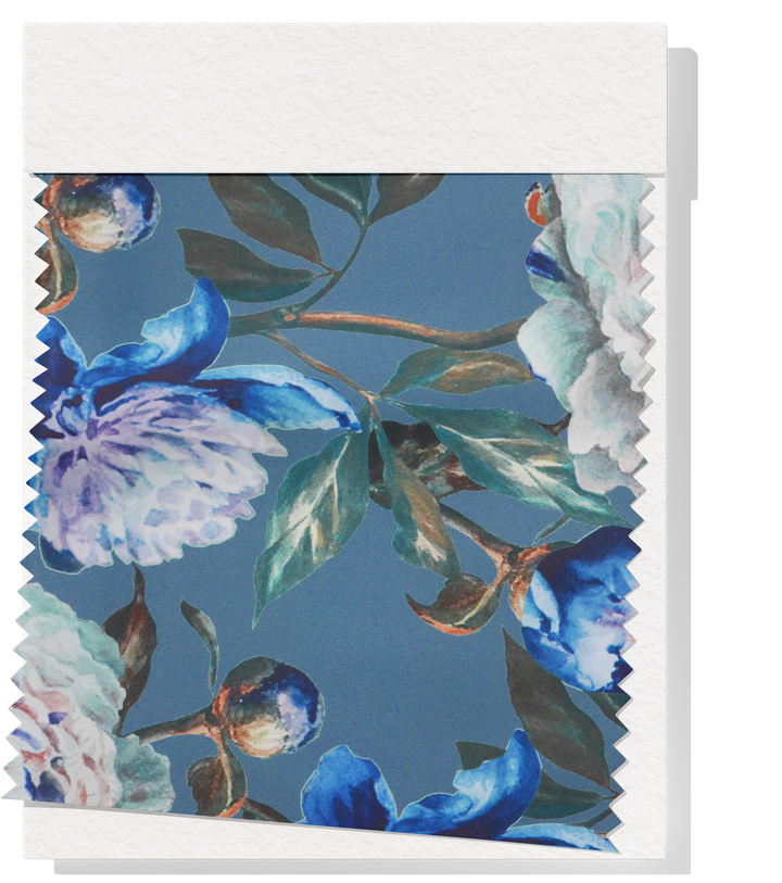 Printed Cotton Sateen $12.00p/m - Lily Teal  Design #17