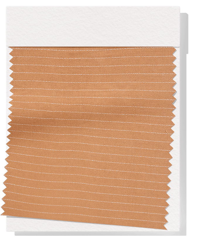 Striped Linen / Ramie $18.00p/m - Tan with White Stripes - The Fabric Shop