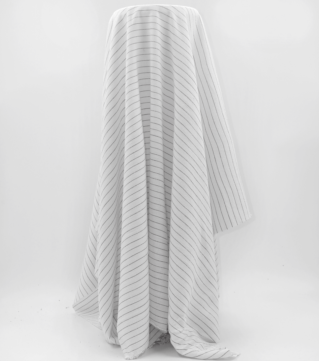Striped Linen / Ramie $18.00p/m - White with Black Stripes - The Fabric Shop