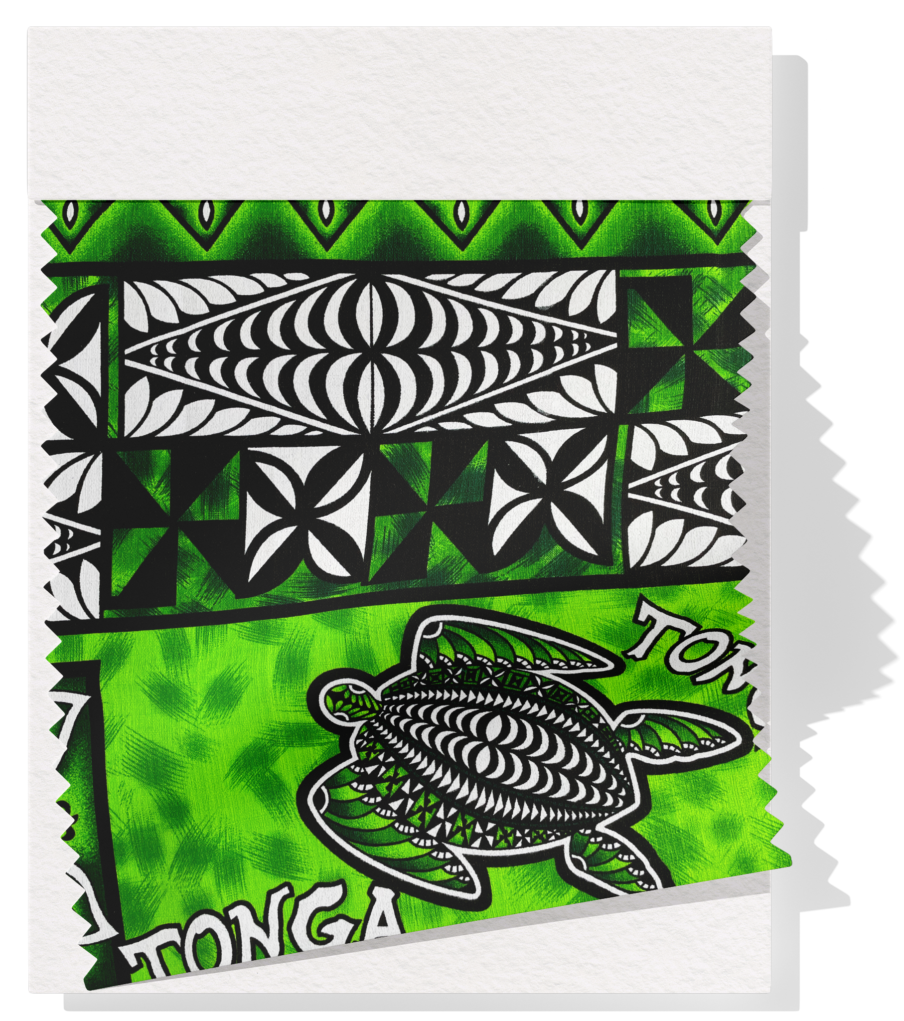 Cotton Dobby Pacific Tongan Print $9.00p/m - Design #1 Green