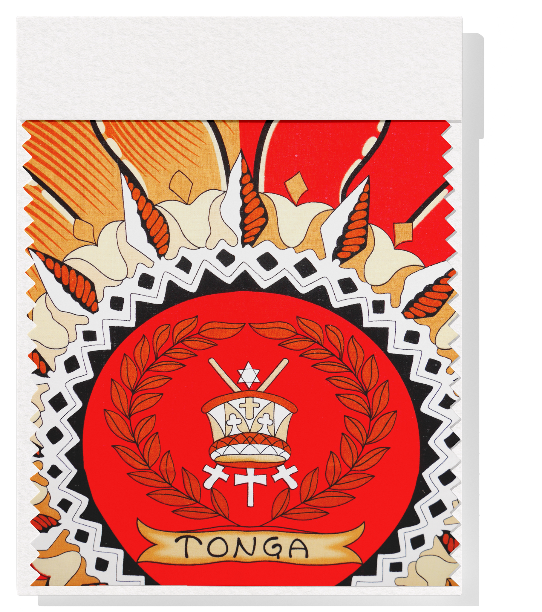 Cotton Dobby Pacific Tongan Print $9.00p/m - Design #2 Red