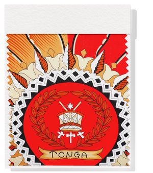 Cotton Dobby Pacific Tongan Print $9.00p/m - Design #2 Red