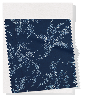 Viscose Crepe Print $22.00p/m - Blue Leaf Floral