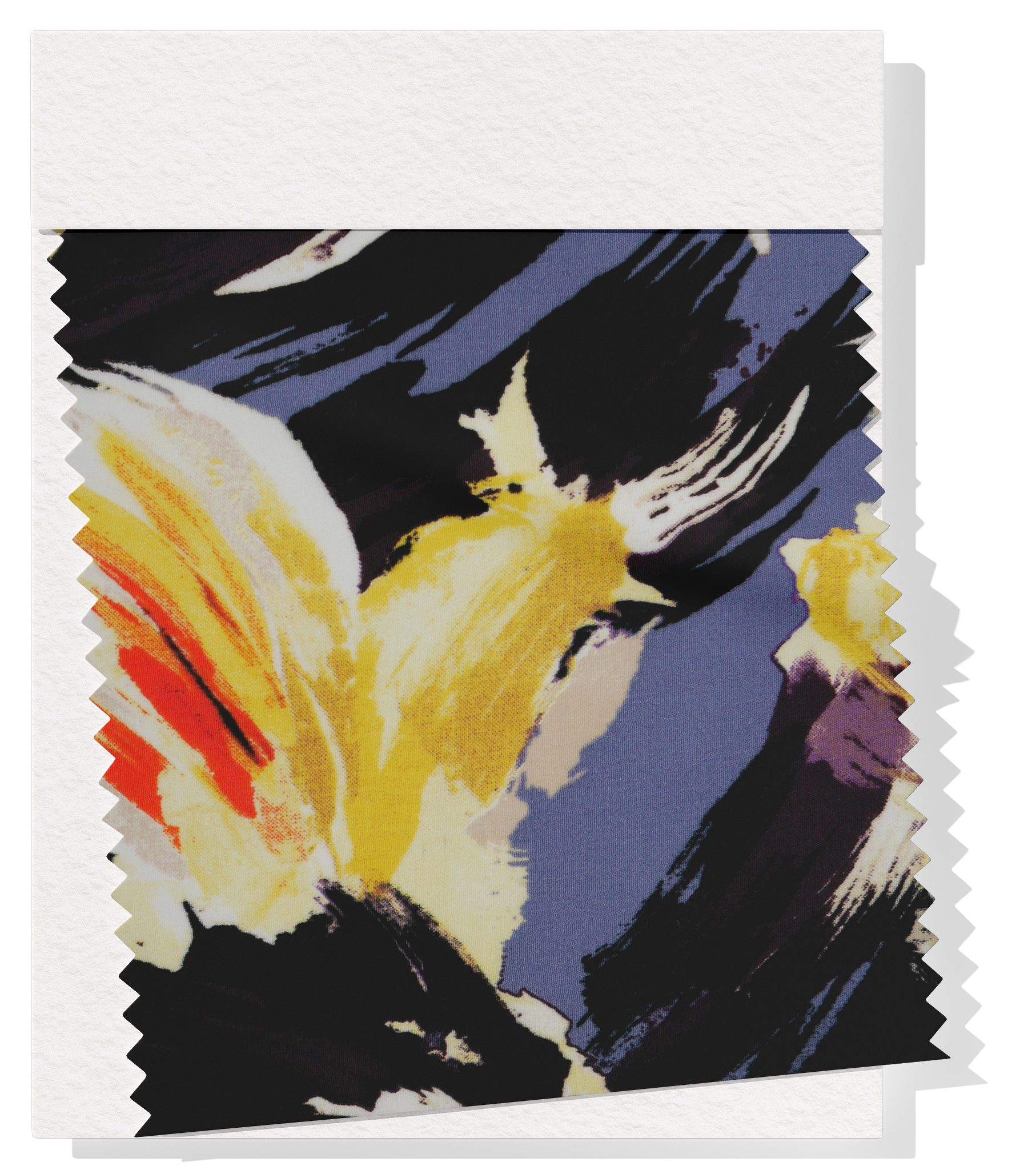 Viscose/ Rayon Crepe Print $22.00p/m - Blue, Yellow & Orange