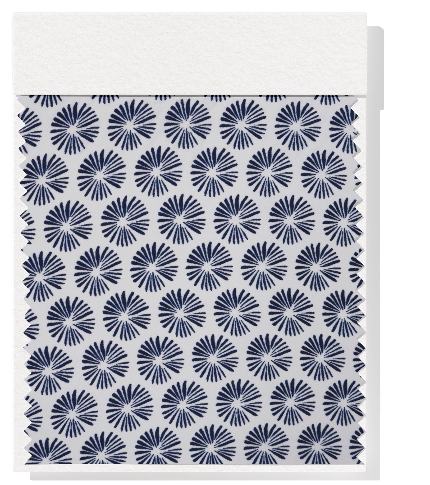 Printed Polyester Chiffon $10.00p/m - White w/ navy flowers
