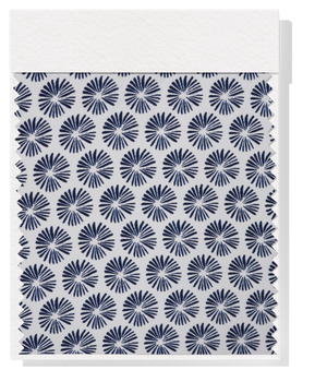 Printed Polyester Chiffon $10.00p/m - White w/ navy flowers
